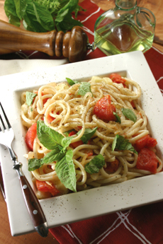 Spaghetti, Tomatoes, Basil