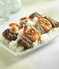Sweet & Spicy Asian Surf & Turf Skewers