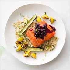 Salmon With Blueberry Topping