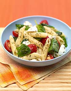 Penne Pasta Salad With Spinach And Tomatoes