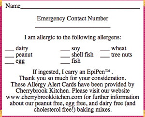 Allergy Card