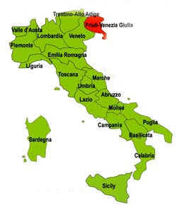 Map of Friuli