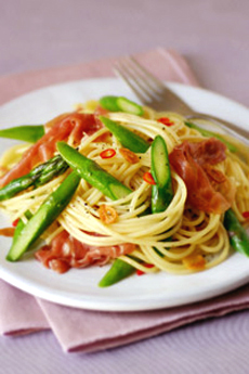 Linguine and Asparagus With Parma Ham